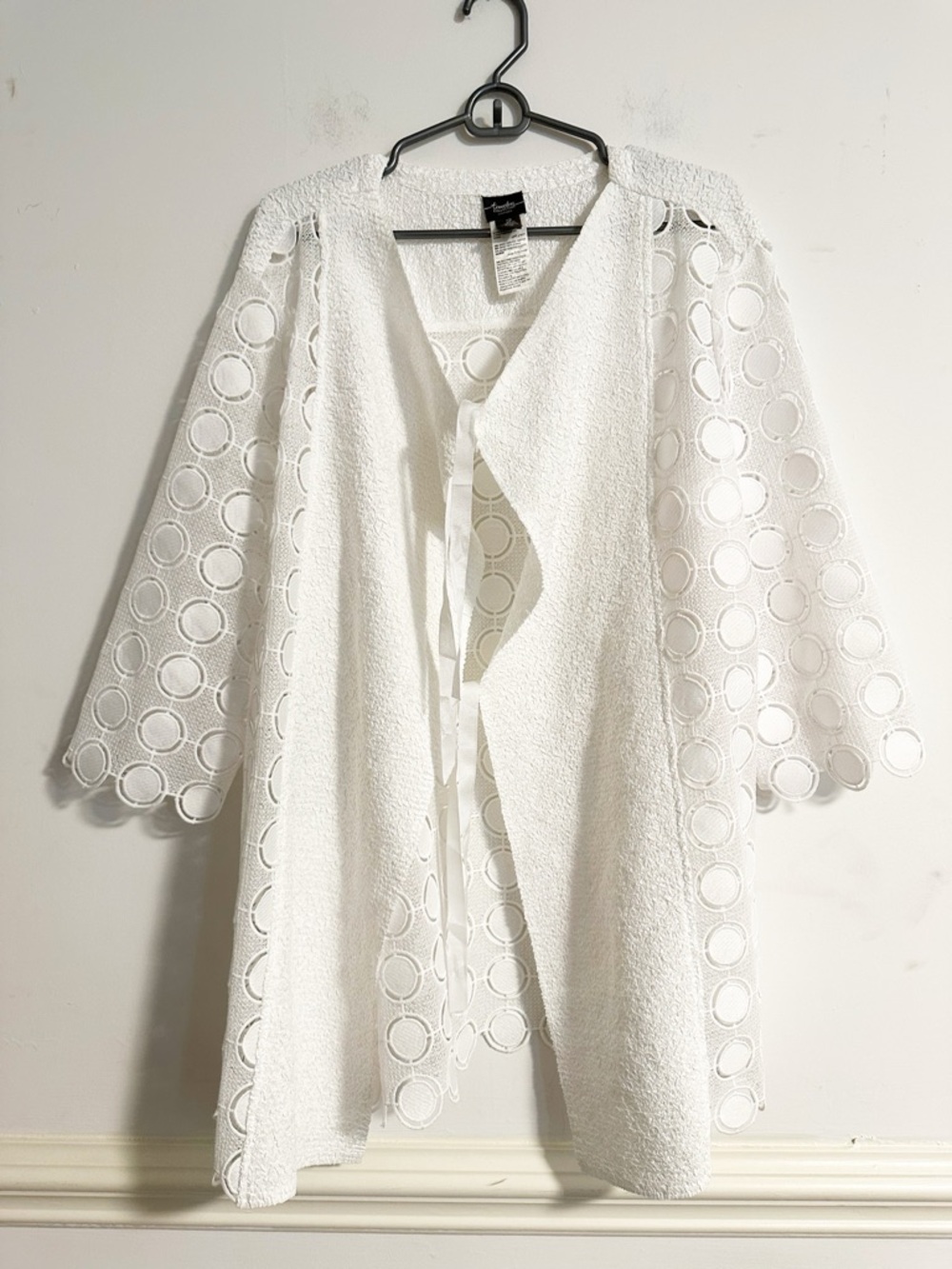 Chico's Travelers Collection White Circle Lace Jacket - Size 2 / Large
